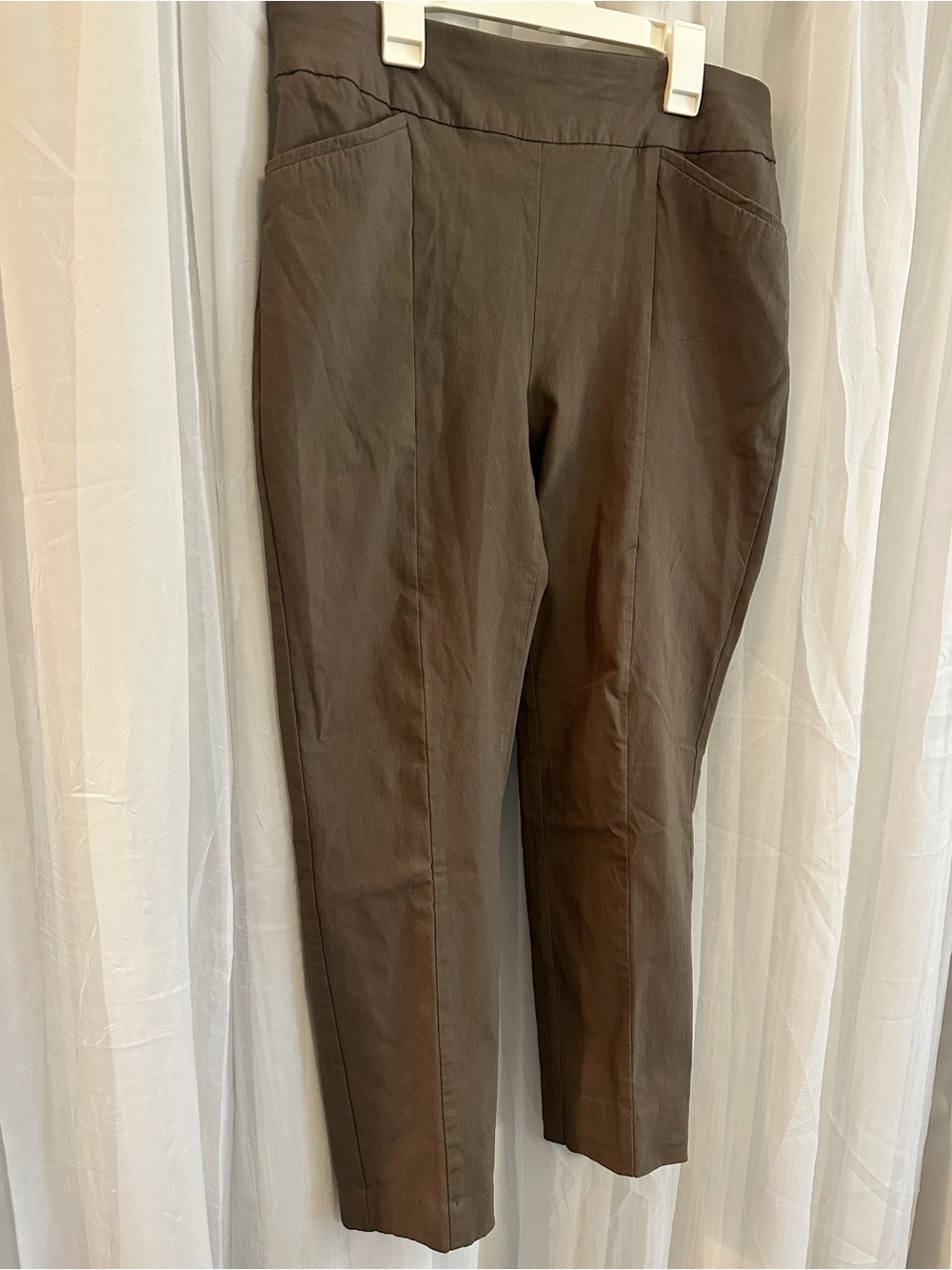Chico's Dark Brown Cropped Ponte Ankle Pants